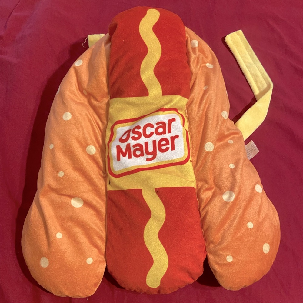 Oscar Mayer Hot Dog Plush Costume- Orange/Red/Yellow